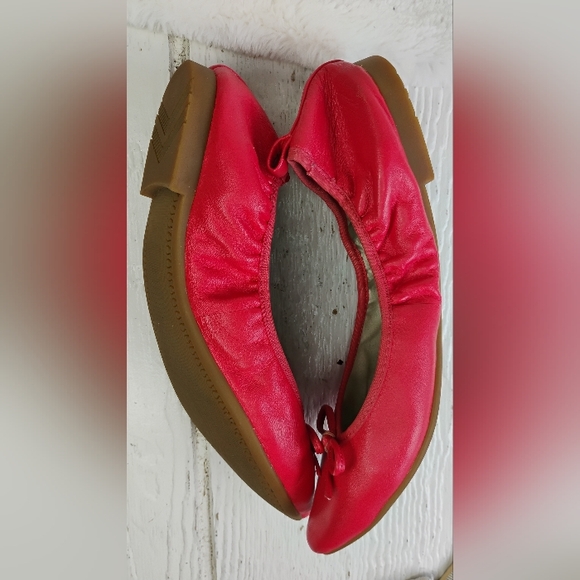 Leather ABUSA Ballet Flat Shoes Loafers Woman Sz 8.5" Salmon Color Point Toes - Picture 4 of 12